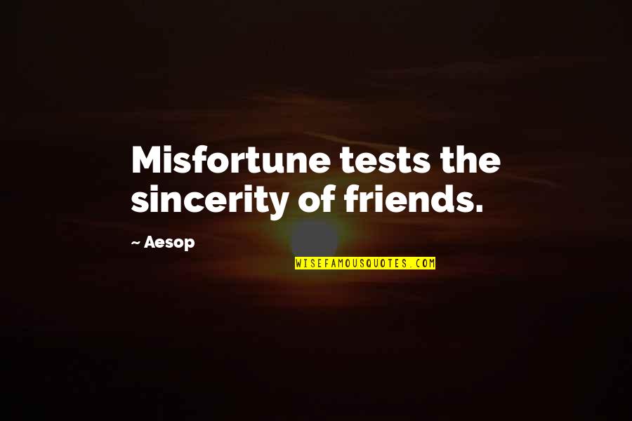 Blood Ties 2013 Quotes By Aesop: Misfortune tests the sincerity of friends.