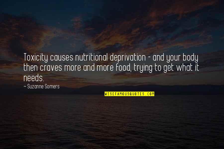 Bloodless Glucometer Quotes By Suzanne Somers: Toxicity causes nutritional deprivation - and your body