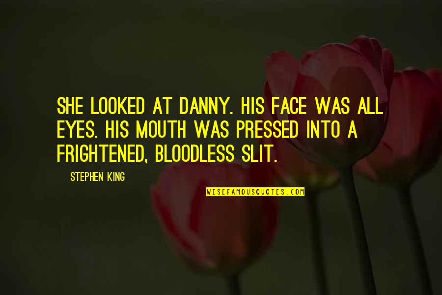Bloodless Quotes By Stephen King: She looked at Danny. His face was all