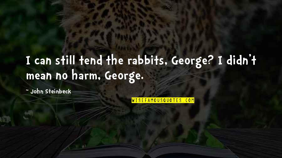 Bloodline Brother Quotes By John Steinbeck: I can still tend the rabbits, George? I