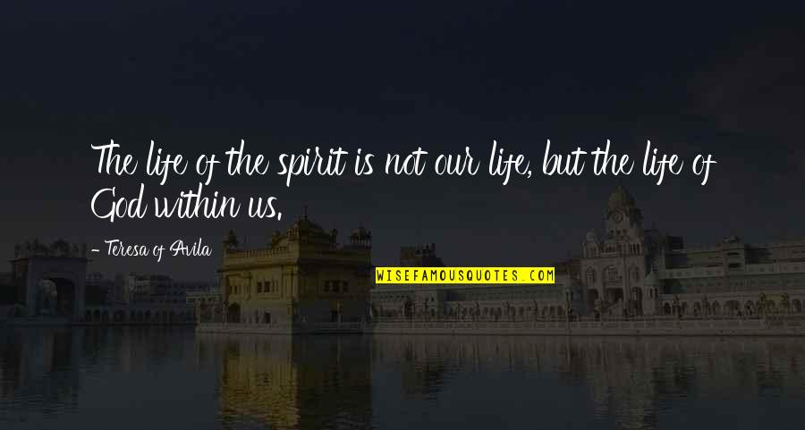 Bloodstream Infection Quotes By Teresa Of Avila: The life of the spirit is not our Bloodstream Infection Quotes By Teresa Of Avila: The life of the spirit is not our