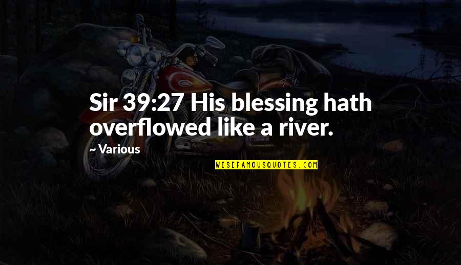 Bloodwater Quotes By Various: Sir 39:27 His blessing hath overflowed like a
