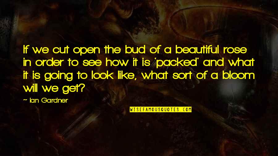 Bloom Off The Rose Quotes By Ian Gardner: If we cut open the bud of a
