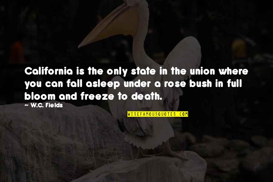 Bloom Off The Rose Quotes By W.C. Fields: California is the only state in the union