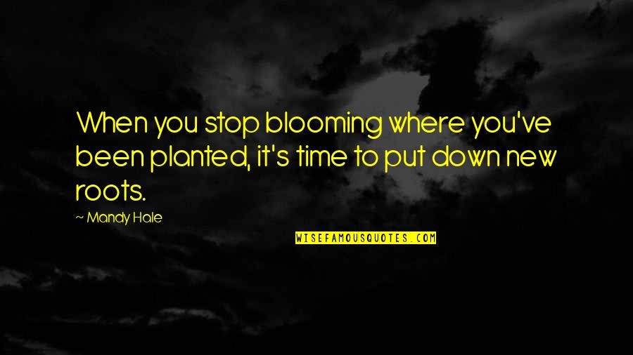 Blooming Quotes By Mandy Hale: When you stop blooming where you've been planted,