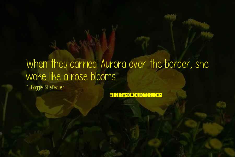 Blooms Quotes By Maggie Stiefvater: When they carried Aurora over the border, she