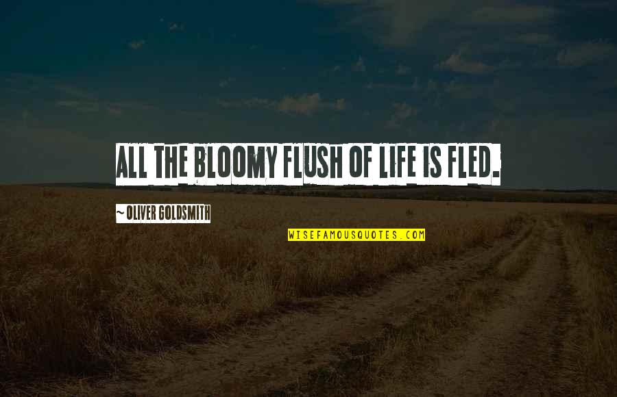 Bloomy Quotes By Oliver Goldsmith: All the bloomy flush of life is fled.