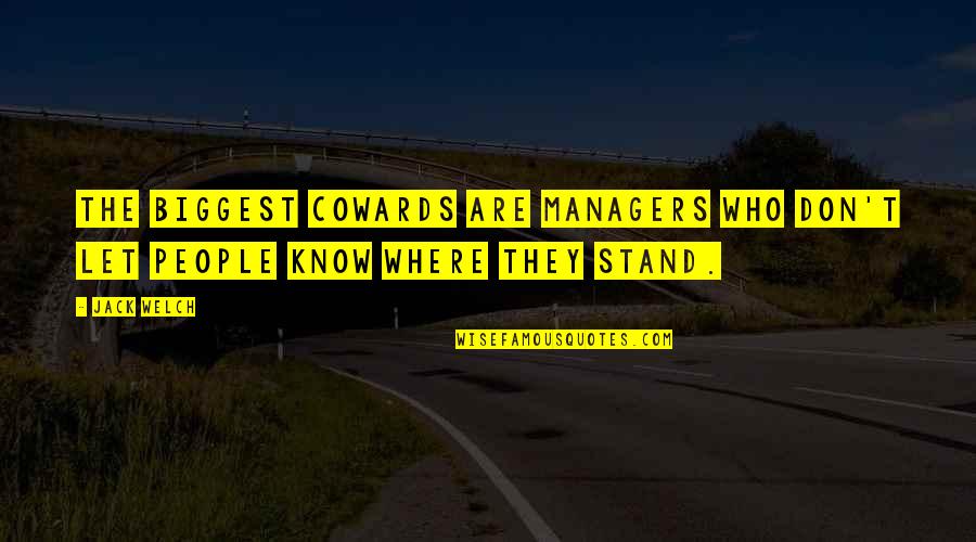 Blotched Tiger Quotes By Jack Welch: The biggest cowards are managers who don't let