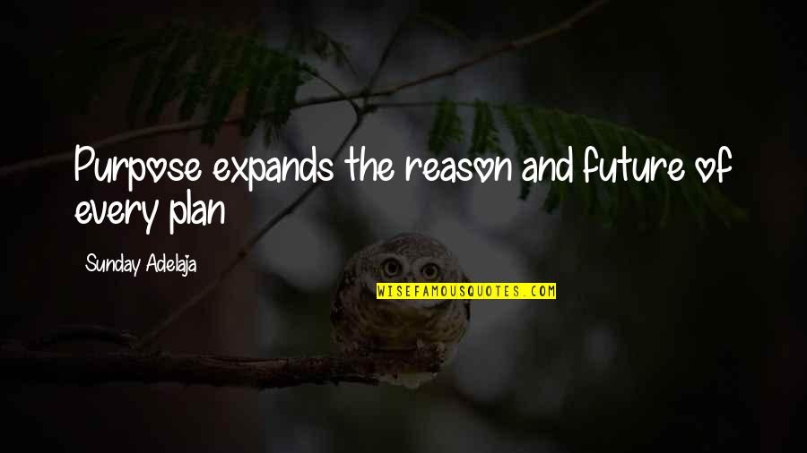 Blotted Quotes By Sunday Adelaja: Purpose expands the reason and future of every