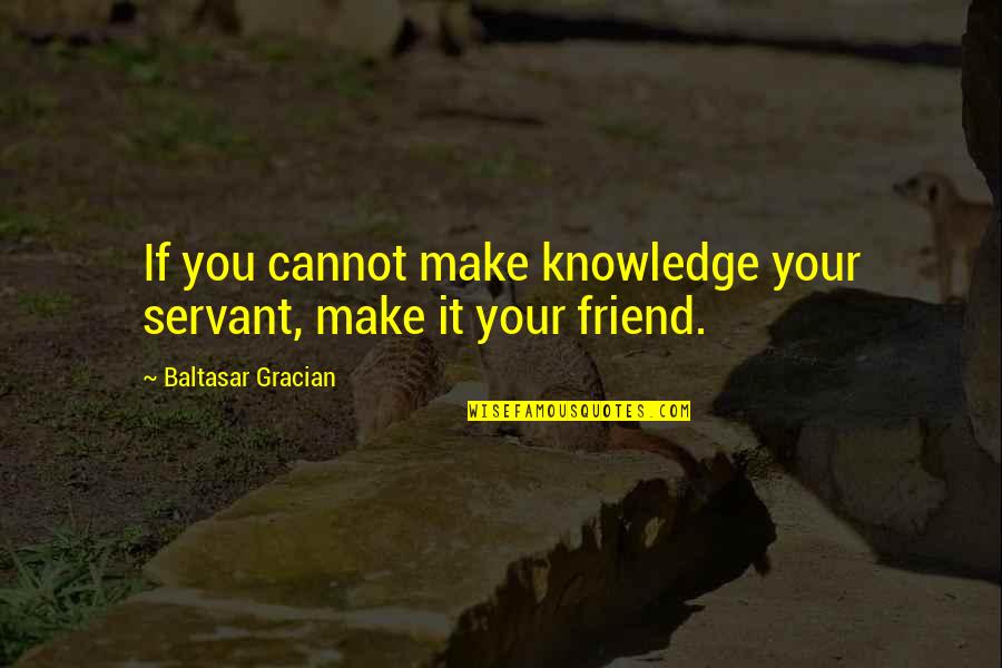 Blow Minded Quotes By Baltasar Gracian: If you cannot make knowledge your servant, make