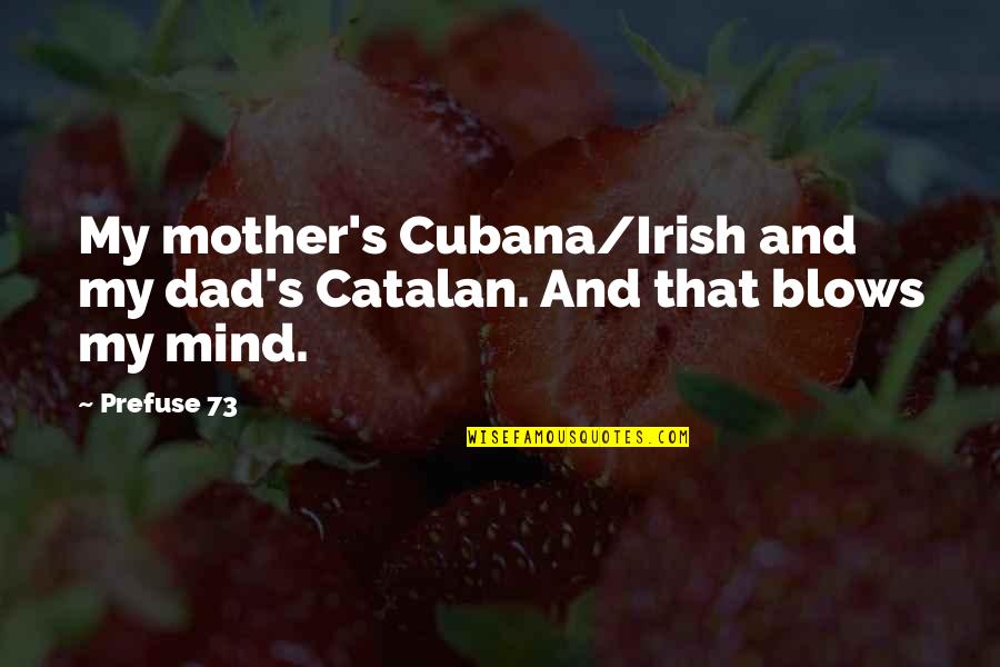 Blow My Mind Quotes By Prefuse 73: My mother's Cubana/Irish and my dad's Catalan. And