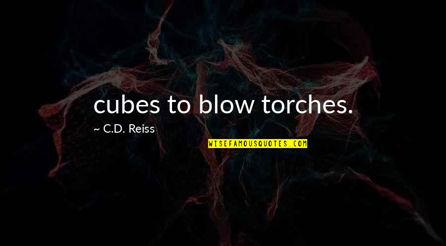 Blow Quotes By C.D. Reiss: cubes to blow torches.