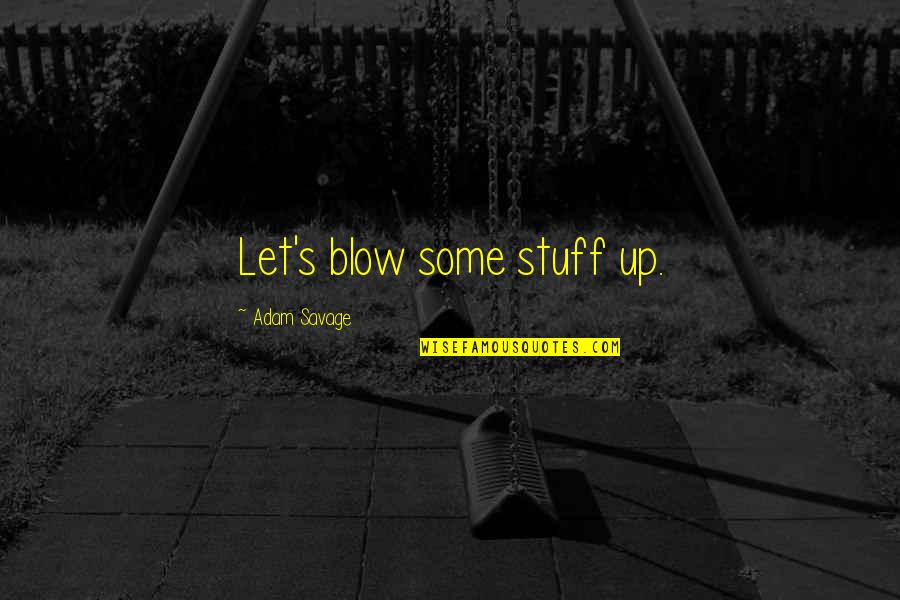 Blow Up Quotes By Adam Savage: Let's blow some stuff up.