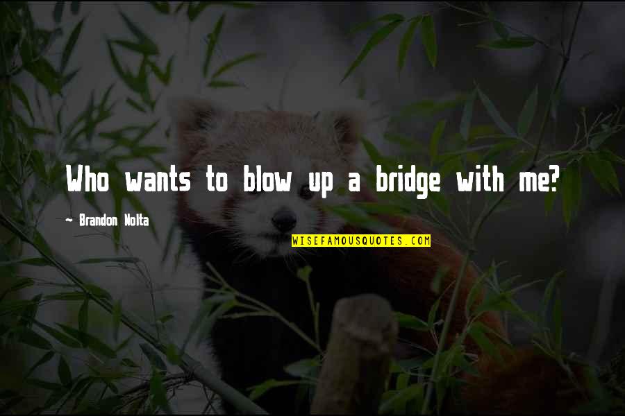 Blow Up Quotes By Brandon Nolta: Who wants to blow up a bridge with