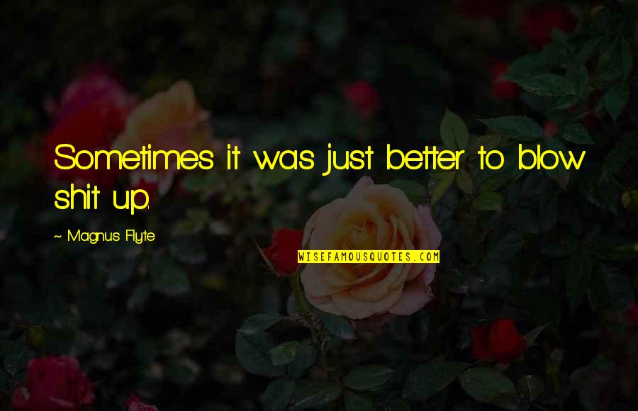Blow Up Quotes By Magnus Flyte: Sometimes it was just better to blow shit