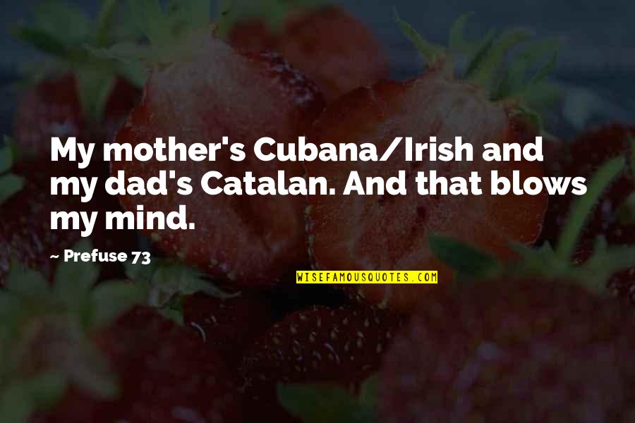 Blow Your Mind Quotes By Prefuse 73: My mother's Cubana/Irish and my dad's Catalan. And
