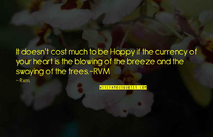 Blowing It Quotes By R.v.m.: It doesn't cost much to be Happy if