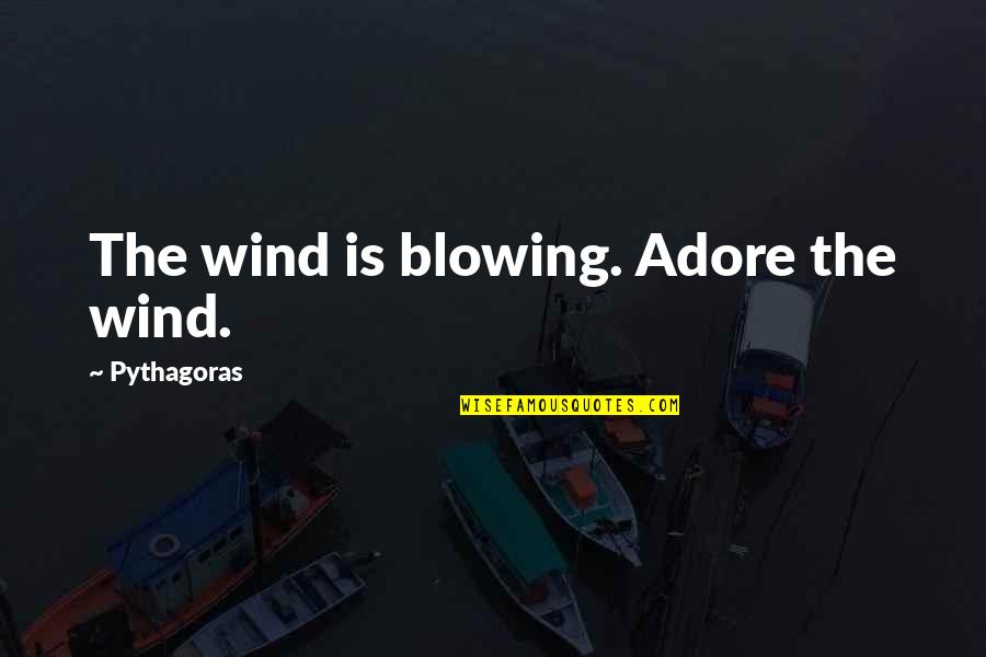Blowing O's Quotes By Pythagoras: The wind is blowing. Adore the wind.