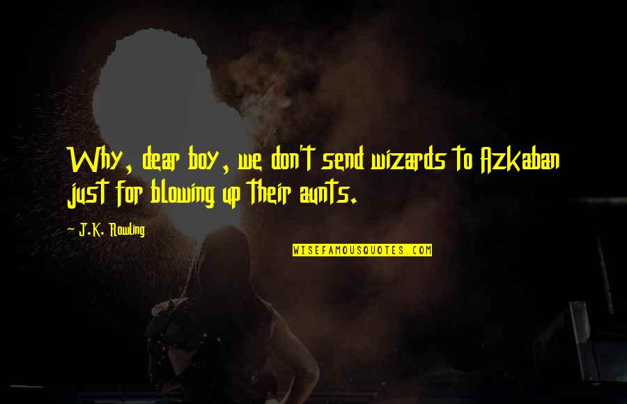 Blowing Up Quotes By J.K. Rowling: Why, dear boy, we don't send wizards to