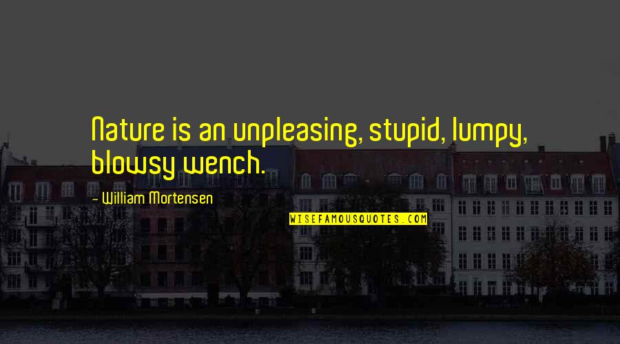 Blowsy Quotes By William Mortensen: Nature is an unpleasing, stupid, lumpy, blowsy wench.