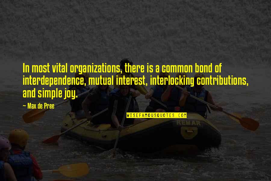 Blu Quote Quotes By Max De Pree: In most vital organizations, there is a common