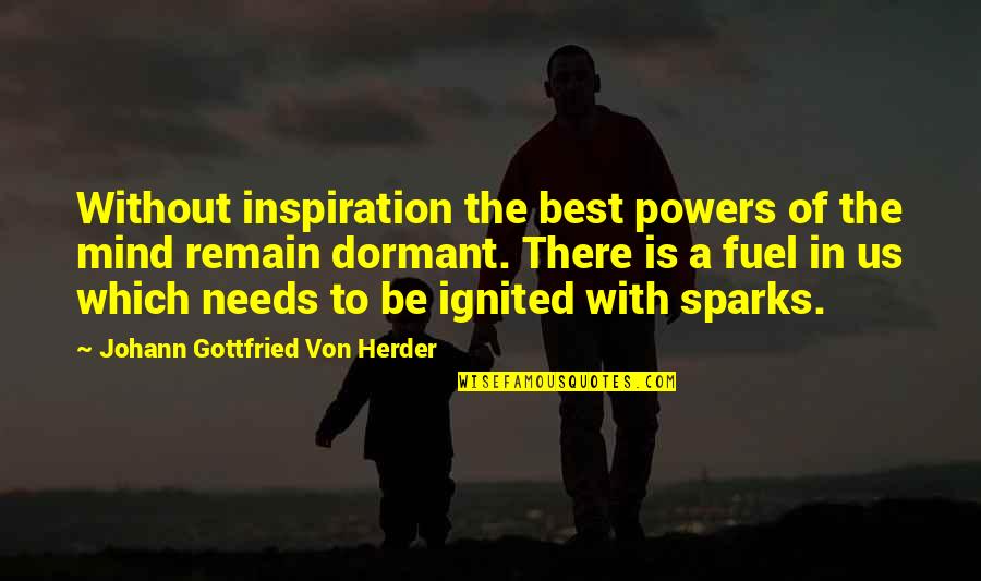 Blucast Quotes By Johann Gottfried Von Herder: Without inspiration the best powers of the mind Blucast Quotes By Johann Gottfried Von Herder: Without inspiration the best powers of the mind