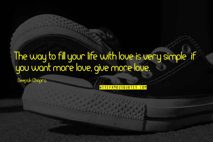 Bludnice Braca Quotes By Deepak Chopra: The way to fill your life with love Bludnice Braca Quotes By Deepak Chopra: The way to fill your life with love
