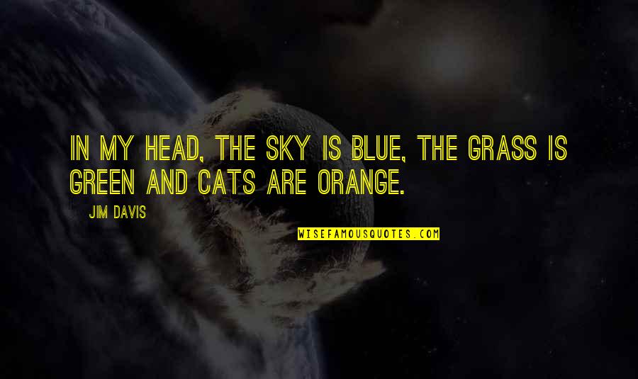 Blue And Orange Quotes By Jim Davis: In my head, the sky is blue, the