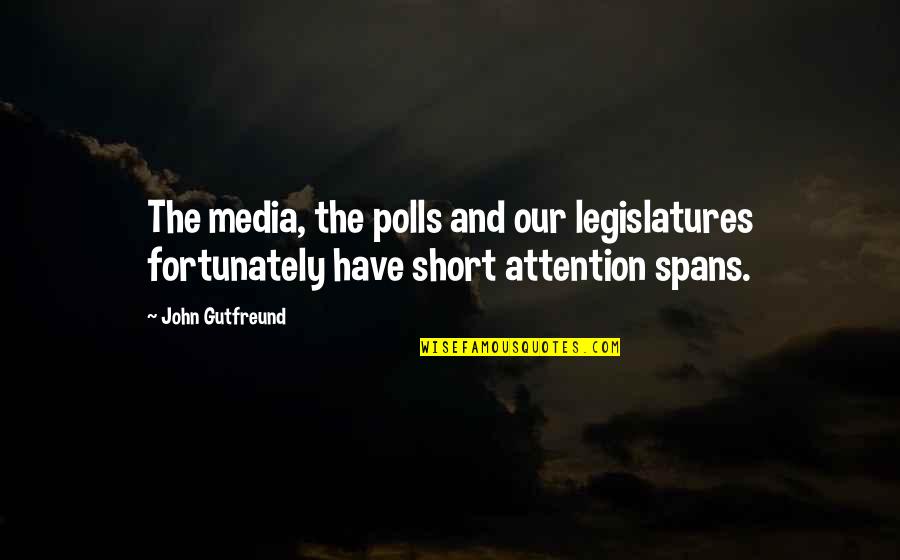 Blue And Orange Quotes By John Gutfreund: The media, the polls and our legislatures fortunately