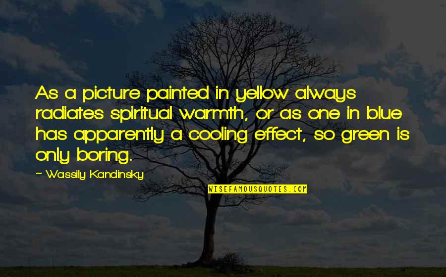 Blue And Yellow Quotes By Wassily Kandinsky: As a picture painted in yellow always radiates