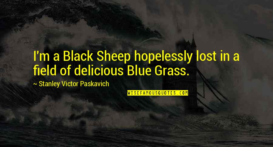 Blue M&m Quotes By Stanley Victor Paskavich: I'm a Black Sheep hopelessly lost in a