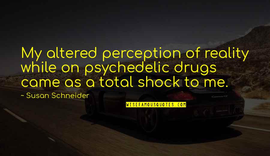 Blue Waters Quotes By Susan Schneider: My altered perception of reality while on psychedelic