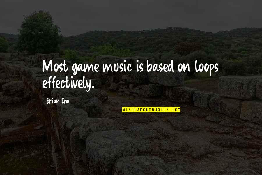 Blueberry Famous Quotes By Brian Eno: Most game music is based on loops effectively.