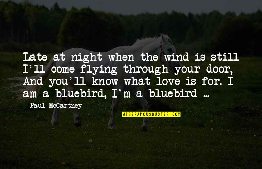 Bluebird Quotes By Paul McCartney: Late at night when the wind is still