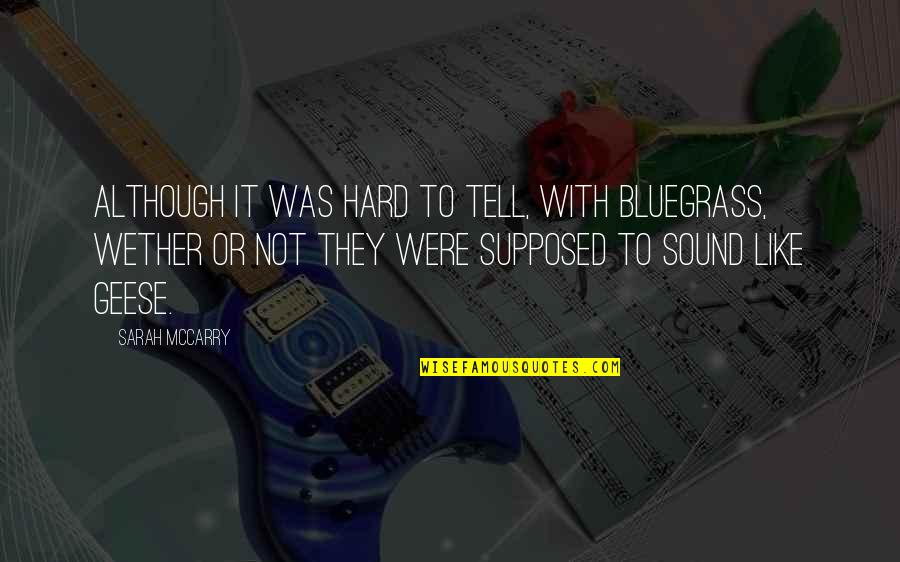 Bluegrass Is Quotes By Sarah McCarry: Although it was hard to tell, with bluegrass,