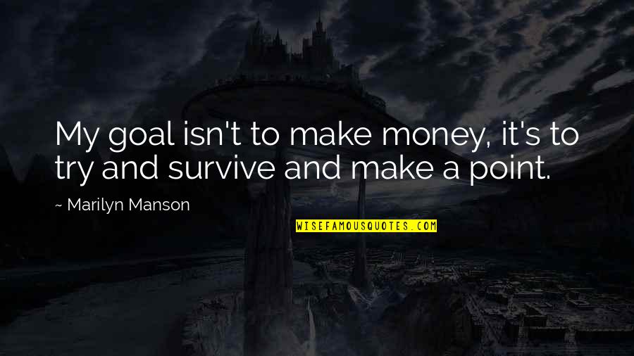 Bluemke Last Name Quotes By Marilyn Manson: My goal isn't to make money, it's to