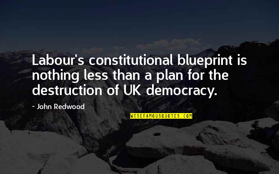 Blueprint 3 Quotes By John Redwood: Labour's constitutional blueprint is nothing less than a