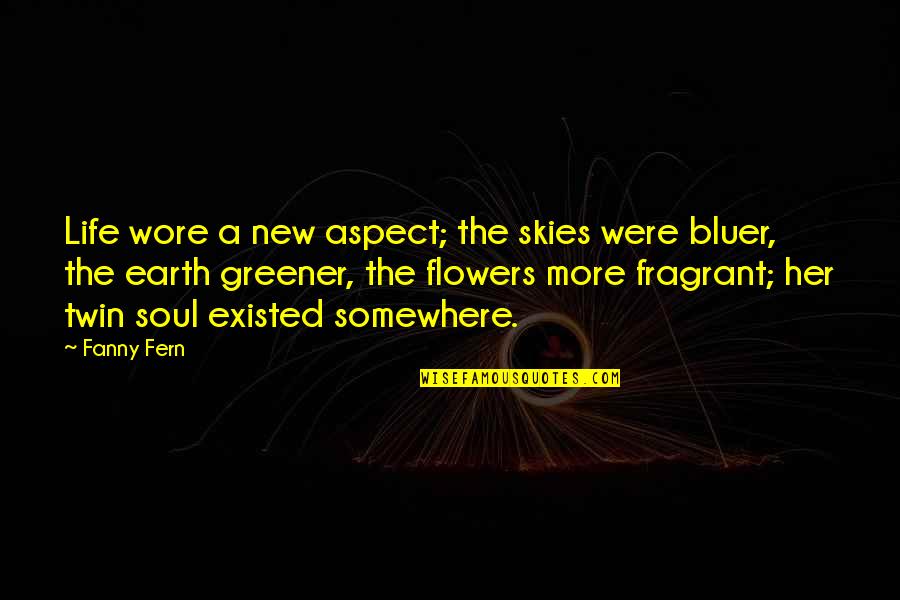 Bluer Quotes By Fanny Fern: Life wore a new aspect; the skies were