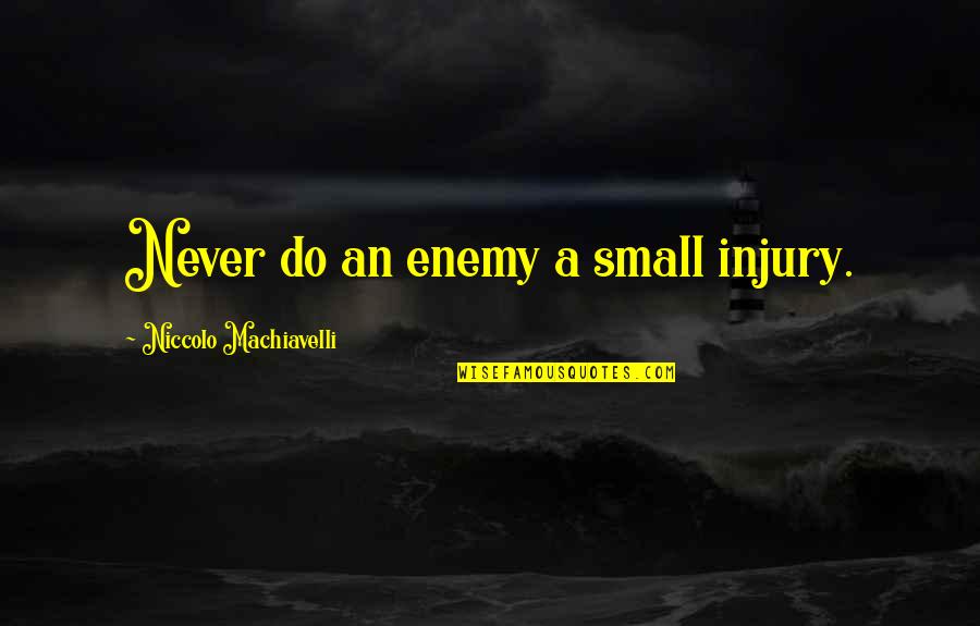 Bluesman Quotes By Niccolo Machiavelli: Never do an enemy a small injury.