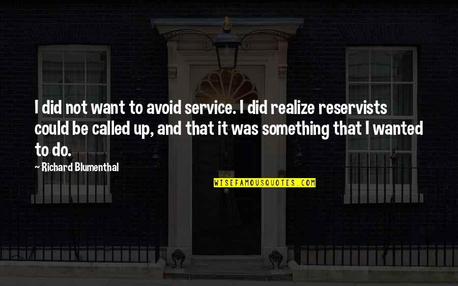 Blumenthal Quotes By Richard Blumenthal: I did not want to avoid service. I Blumenthal Quotes By Richard Blumenthal: I did not want to avoid service. I