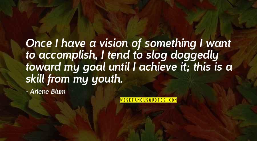 Blum's Quotes By Arlene Blum: Once I have a vision of something I