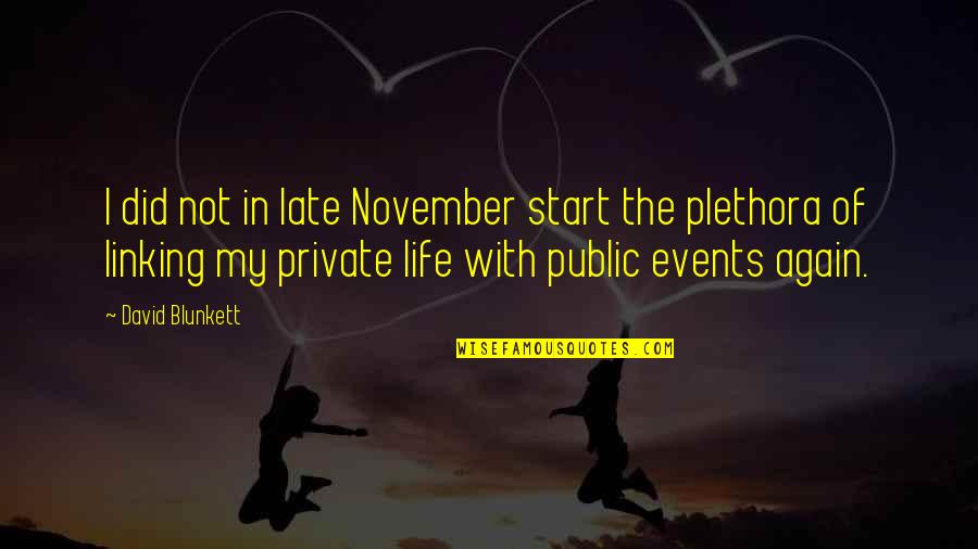 Blunkett's Quotes By David Blunkett: I did not in late November start the Blunkett's Quotes By David Blunkett: I did not in late November start the