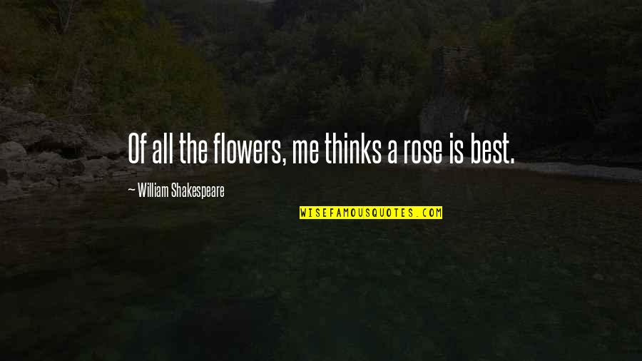 Blurred Vision Quotes By William Shakespeare: Of all the flowers, me thinks a rose
