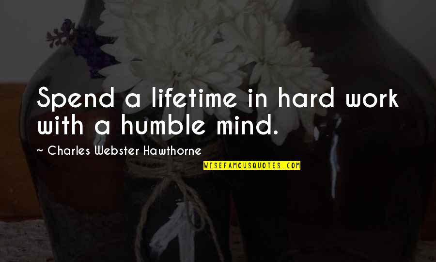Blurriness In One Eye Quotes By Charles Webster Hawthorne: Spend a lifetime in hard work with a
