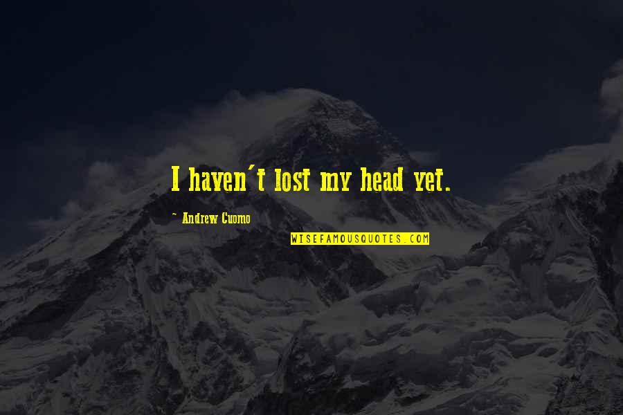Blurting Out Words Quotes By Andrew Cuomo: I haven't lost my head yet.