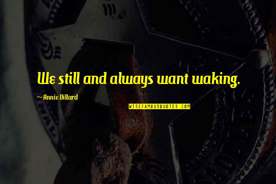 Blush Love Quotes By Annie Dillard: We still and always want waking.