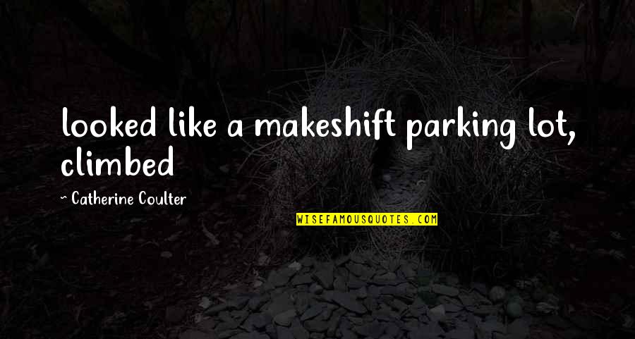 Blushers Water Quotes By Catherine Coulter: looked like a makeshift parking lot, climbed