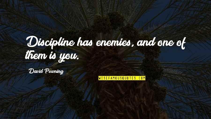 Blushing Moments Quotes By David Powning: Discipline has enemies, and one of them is