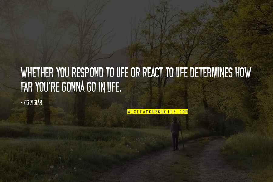 Blustery Weather Quotes By Zig Ziglar: Whether you respond to life or react to Blustery Weather Quotes By Zig Ziglar: Whether you respond to life or react to