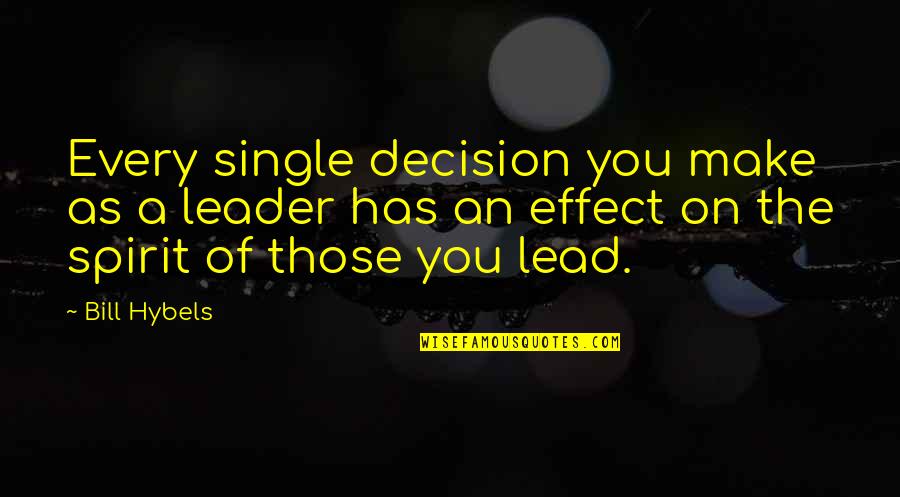 Bluzers Quotes By Bill Hybels: Every single decision you make as a leader Bluzers Quotes By Bill Hybels: Every single decision you make as a leader